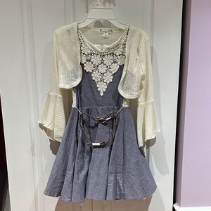 Knitworks Blue and Cream Kids Dress
